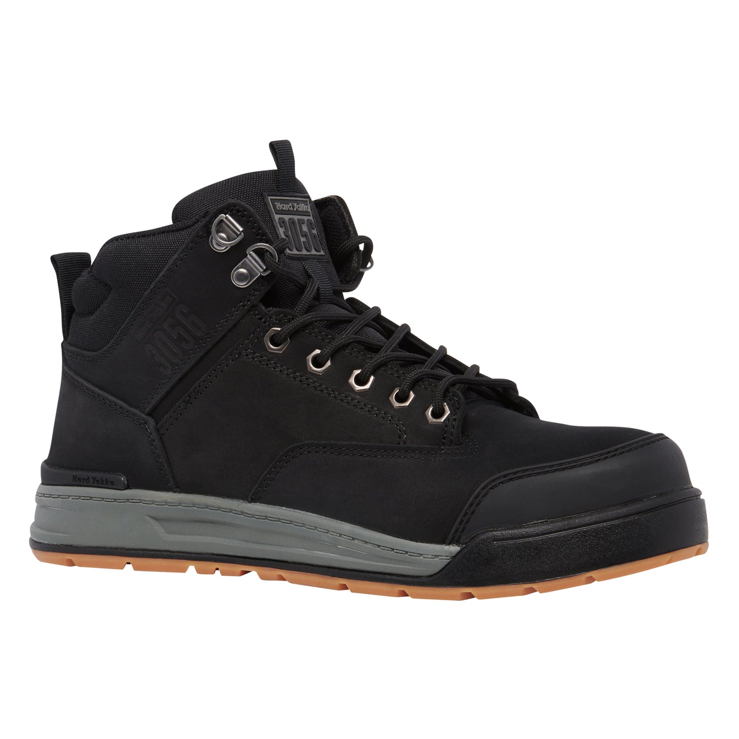 Hard Yakka Y60201 3056 Lace Up & Side Zip Steel Toe Safety Boot - Black