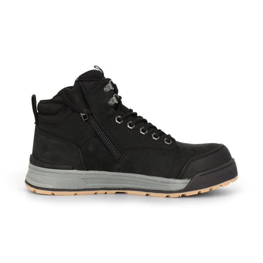 Hard Yakka Y60201 3056 Lace Up & Side Zip Steel Toe Safety Boot - Black