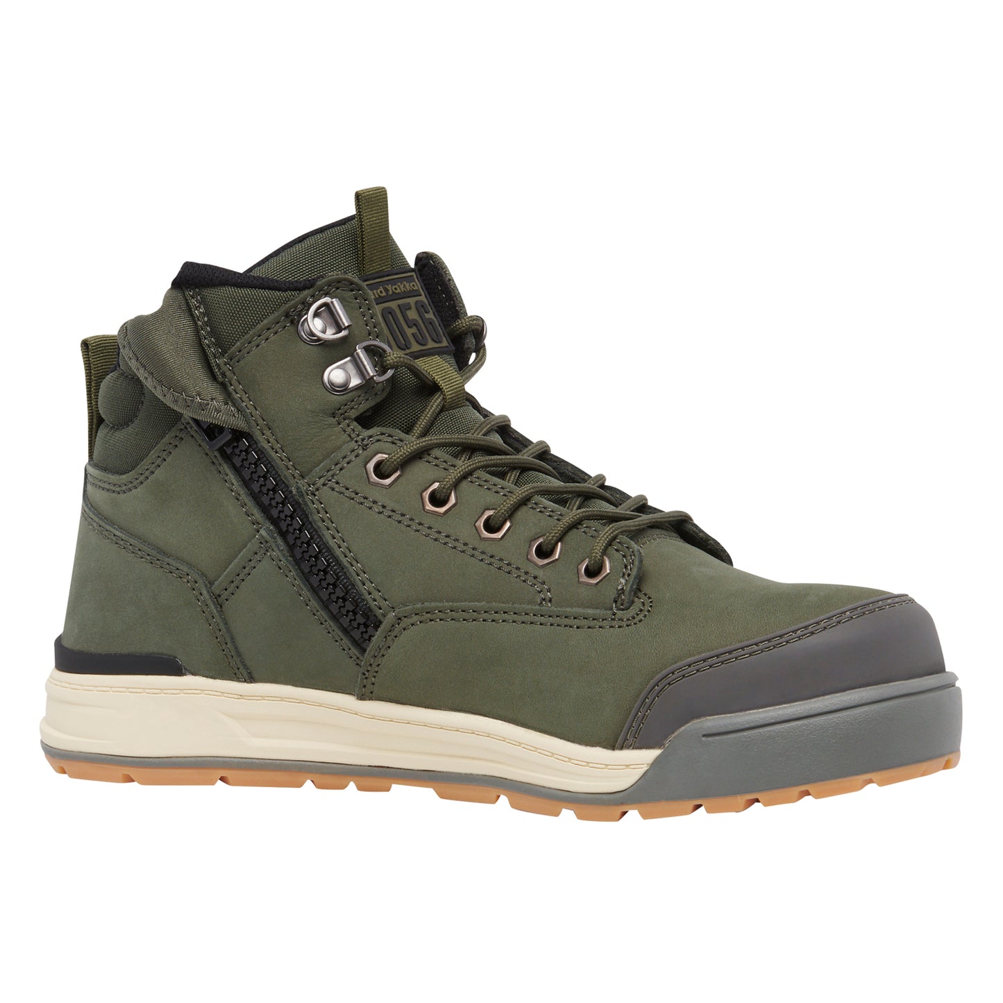Hard Yakka Y60203 3056 Lace Up & Side Zip Steel Toe Safety Boot - Olive