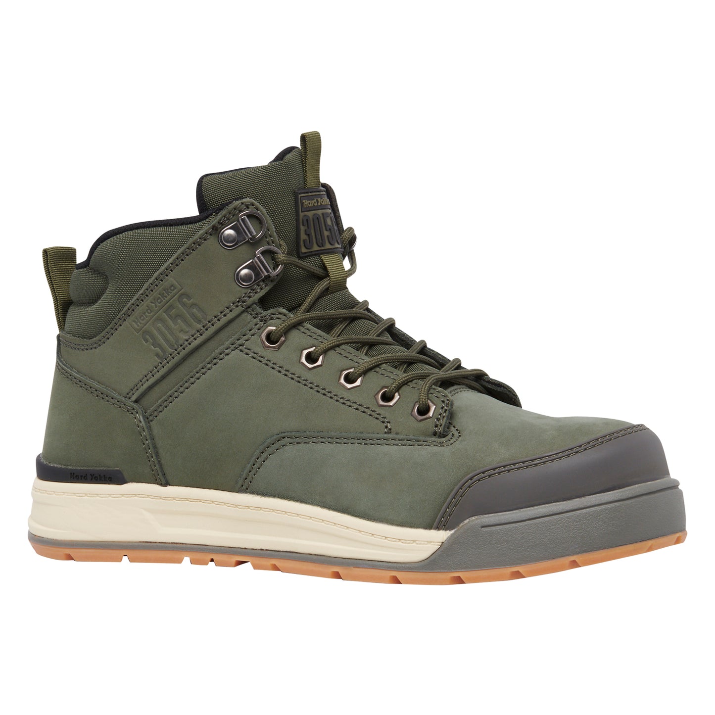 Hard Yakka Y60203 3056 Lace Up & Side Zip Steel Toe Safety Boot - Olive