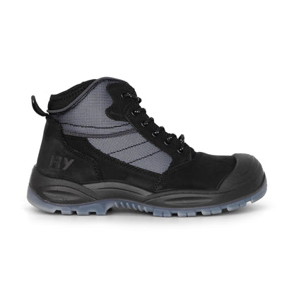 Hard Yakka Y60235 Nite Vision Hi Vis Lace Up Steel Toe Safety Boot - Black