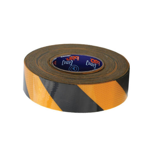 Pro Choice Safety Gear Self Adhesive Reflective Hazard Tape Yellow & Black. 50M X 50mm