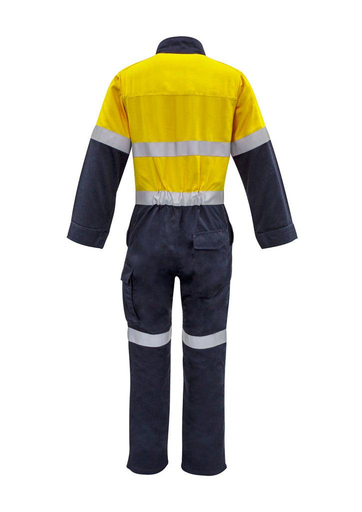 Syzmik Men's Orange Flame Overall - Hoop Taped - Yellow/Navy