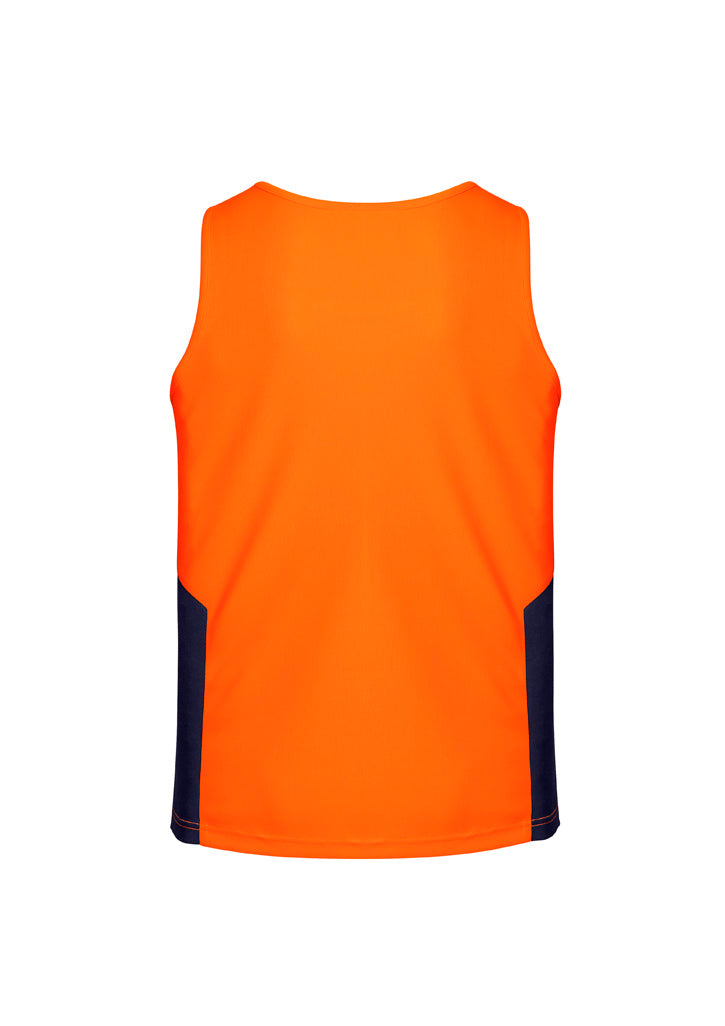 Syzmik Men's Hi Vis Squad Singlet - Orange/Navy