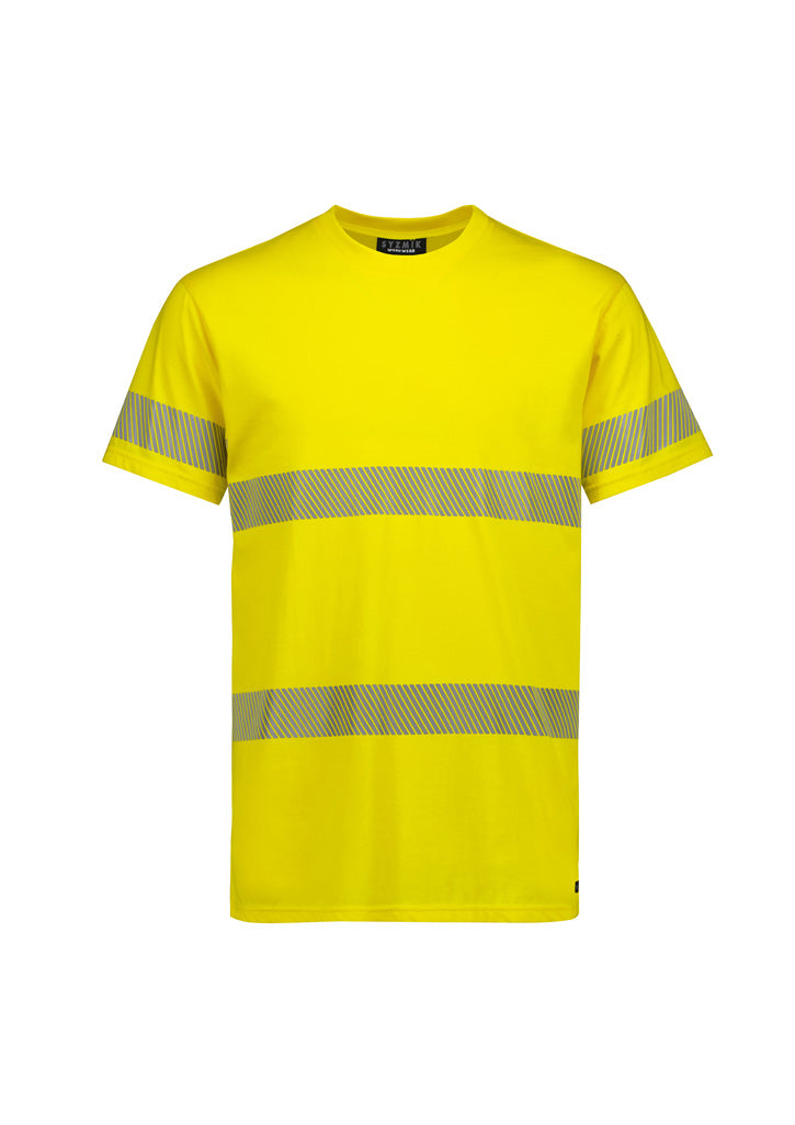 Syzmik Men's Hi Vis Segmented Tape Cotton Tee Shirt - Yellow