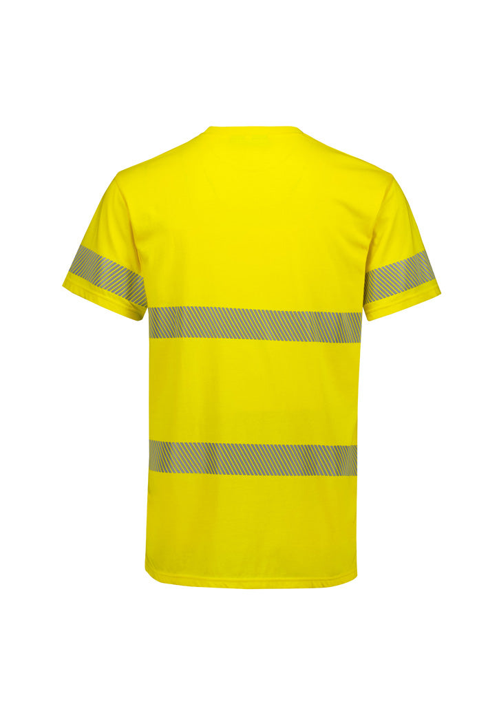 Syzmik Men's Hi Vis Segmented Tape Cotton Tee Shirt - Yellow