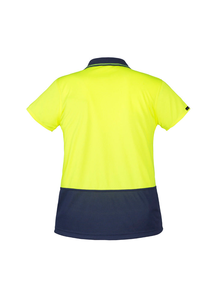 Syzmik Women's Hi Vis Basic Short Sleeve Polo - Yellow/Navy