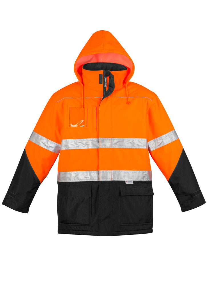 Syzmik Men's Hi Vis Storm Jacket - Orange/Black