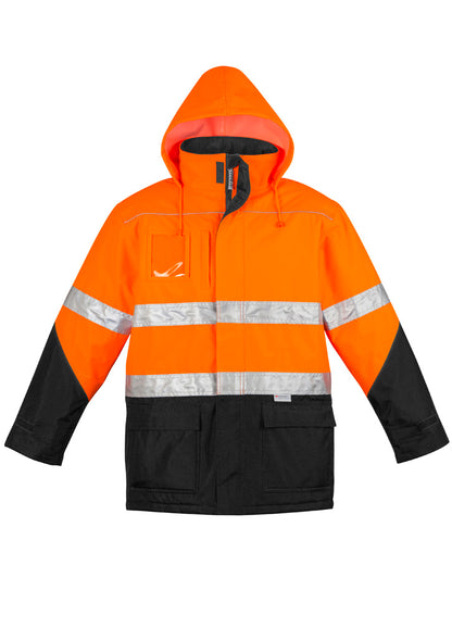 Syzmik Men's Hi Vis Storm Jacket - Orange/Black
