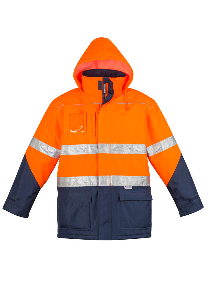 Syzmik Men's Hi Vis Storm Jacket - Orange/Navy
