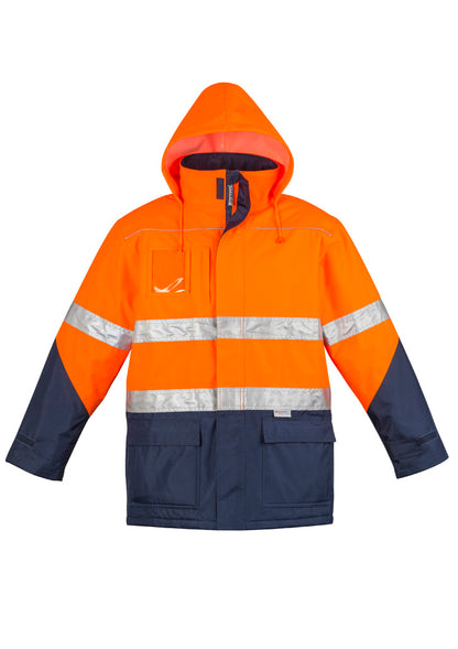Syzmik Men's Hi Vis Storm Jacket - Orange/Navy