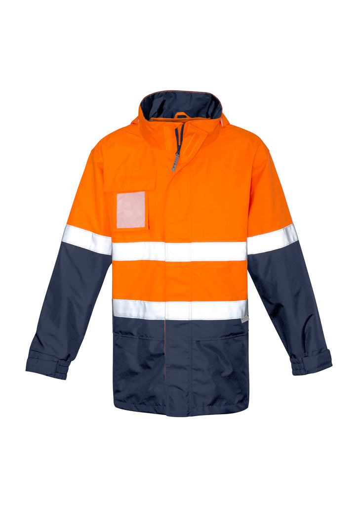 Syzmik Men's Hi Vis Ultralite Waterproof Jacket - Orange/Navy