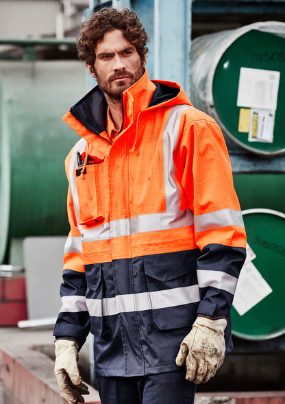 Men's Orange Flame Arc Rated Antistatic Waterproof Jacket