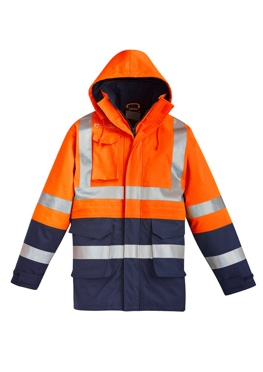 Men's Orange Flame Arc Rated Antistatic Waterproof Jacket product front