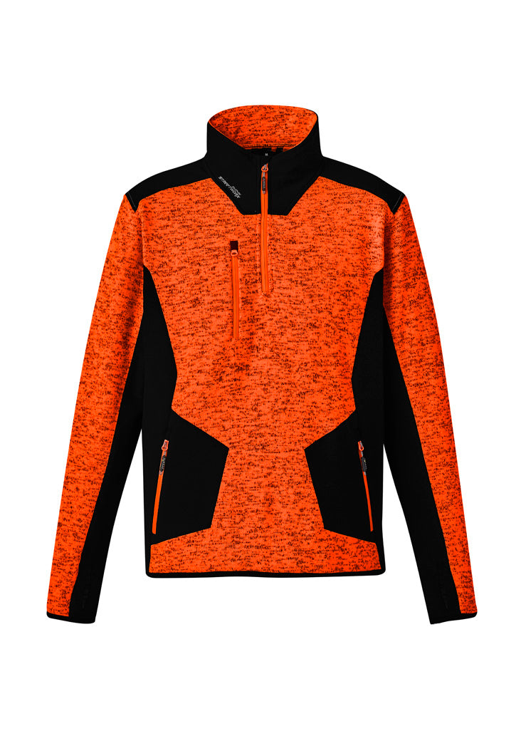 Syzmik Unisex Streetworx Reinforced Knit 1/2 Zip Pullover - Fluoro Orange