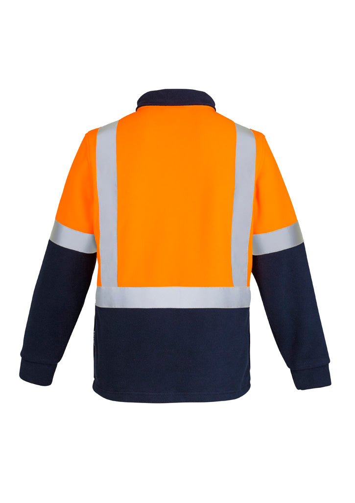 Syzmik Unisex Hi Vis Polar Fleece Pullover - Shoulder Taped - Orange/Navy