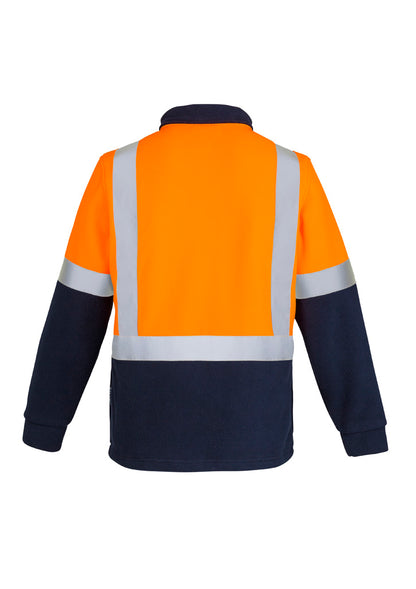 Syzmik Unisex Hi Vis Polar Fleece Pullover - Shoulder Taped - Orange/Navy