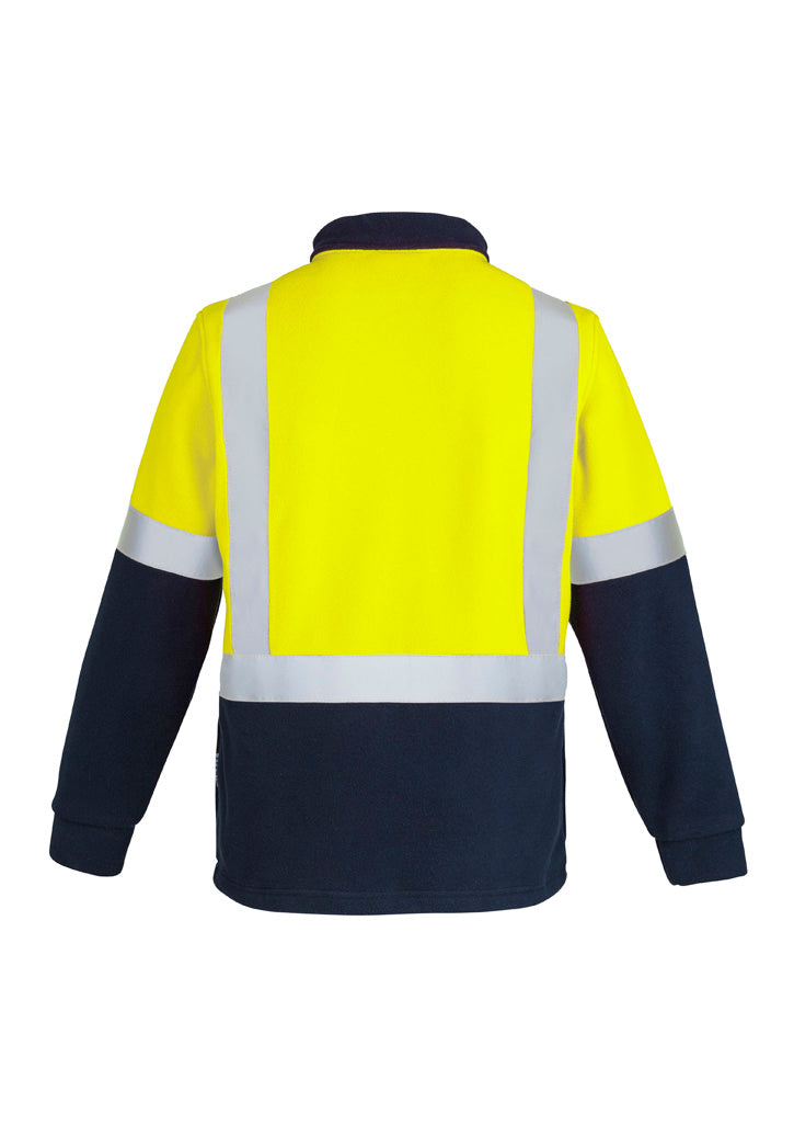 Syzmik Unisex Hi Vis Polar Fleece Pullover - Shoulder Taped - Yellow/Navy