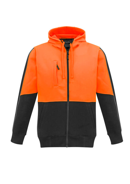 Syzmik Unisex Hi Vis Full Zip Hoodie - Orange/Black