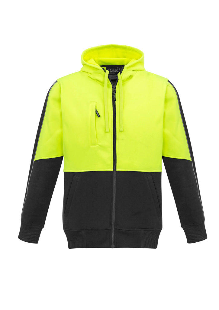 Syzmik Unisex Hi Vis Full Zip Hoodie - Yellow/Black
