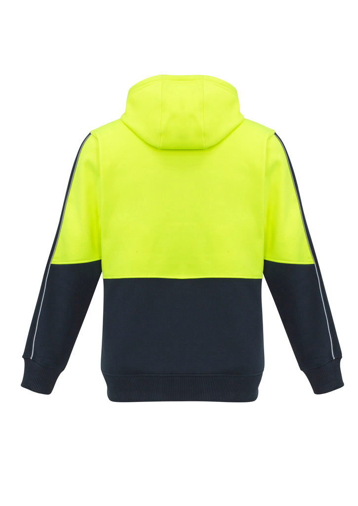 Syzmik Unisex Hi Vis Full Zip Hoodie - Yellow/Navy
