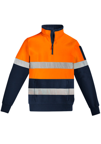 Syzmik Unisex Hi Vis 1/4 Zip Pullover - Hoop Taped - Orange/Navy