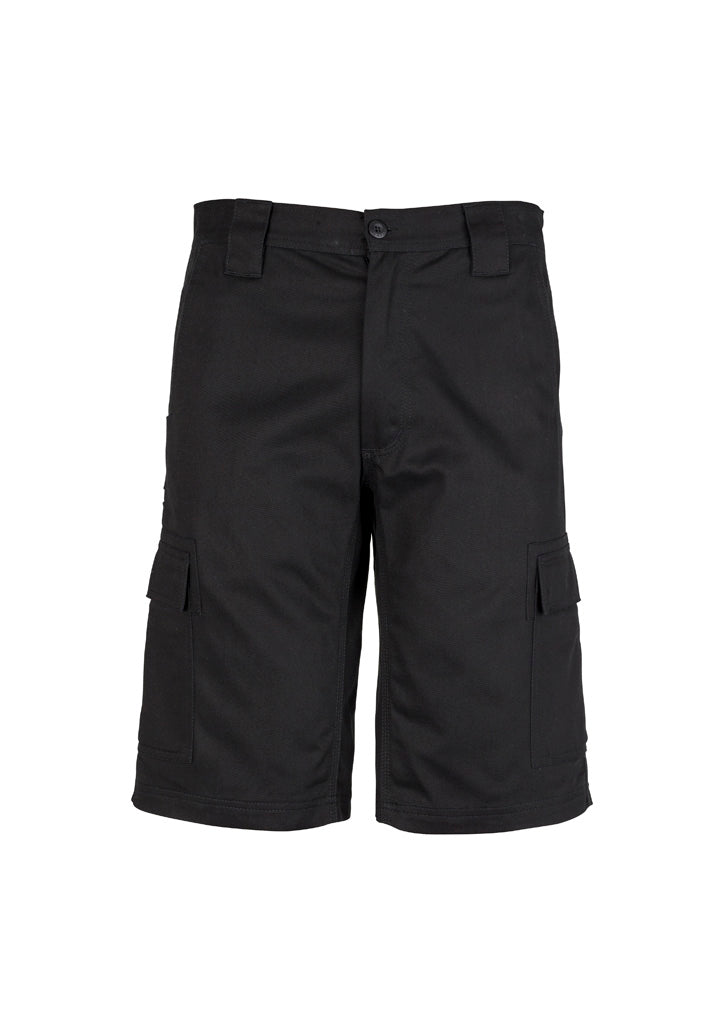 Syzmik Men's Midweight Drill Cargo Short - Black