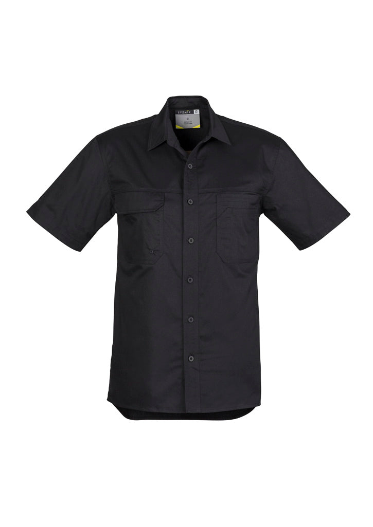 Syzmik Men's Lightweight Tradie Short Sleeve Shirt - Black