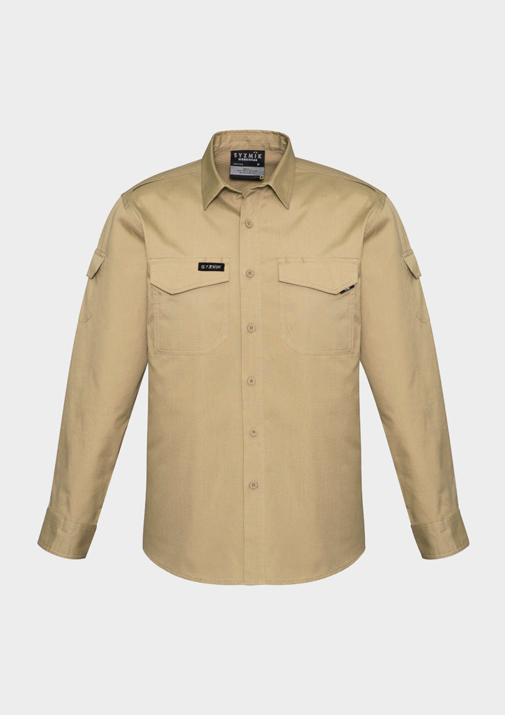 Syzmik Men's Rugged Cooling Long Sleeve Shirt - Khaki