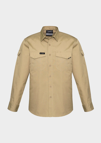 Syzmik Men's Rugged Cooling Long Sleeve Shirt - Khaki