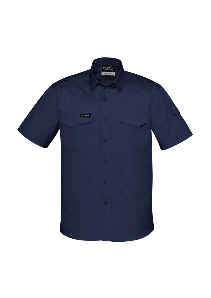 Syzmik Men's Rugged Cooling Short Sleeve Shirt - Navy