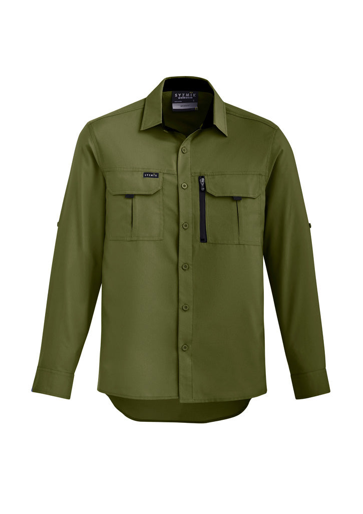 Syzmik Men's Outdoor Long Sleeve Shirt - Army