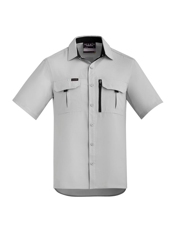 Syzmik Men's Outdoor Short Sleeve Shirt - Stone