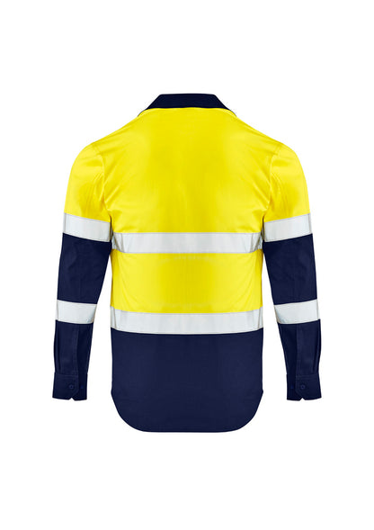 Syzmik Men's Lightweight Bio Motion Long Sleeve Shirt - Yellow/Navy