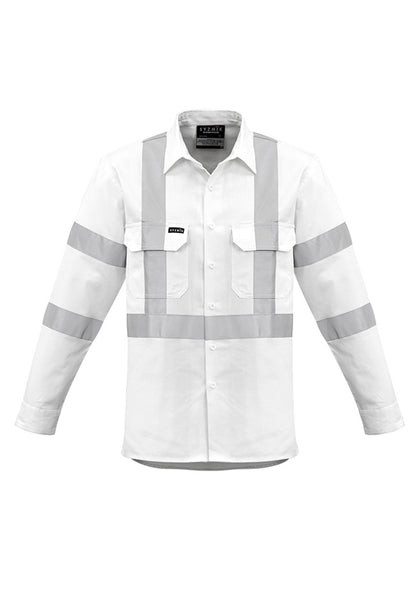 Syzmik Men's Bio Motion X Back Taped Long Sleeve Shirt - White