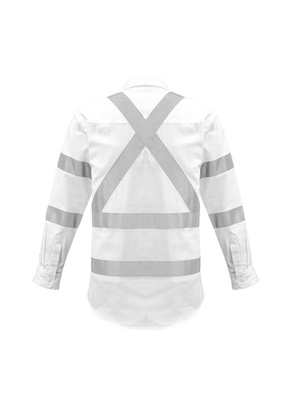 Syzmik Men's Bio Motion X Back Taped Long Sleeve Shirt - White