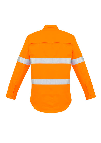 Syzmik Men's Hi Vis Hoop Taped Long Sleeve Shirt - Orange