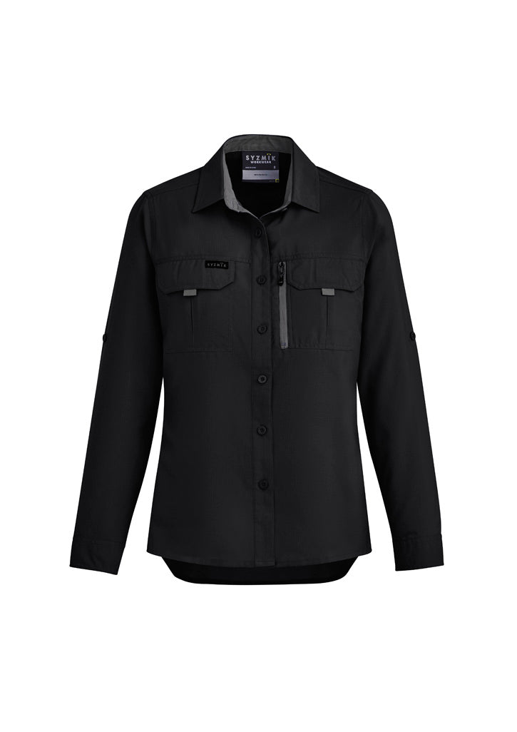 Syzmik Women's Outdoor Long Sleeve Shirt - Black