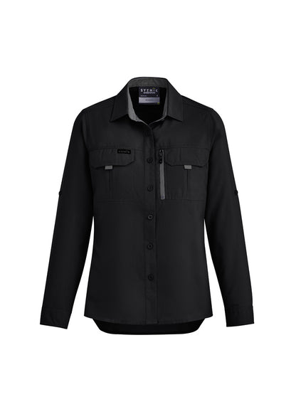 Syzmik Women's Outdoor Long Sleeve Shirt - Black