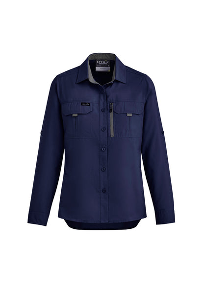 Syzmik Women's Outdoor Long Sleeve Shirt - Navy