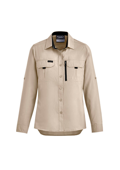 Syzmik Women's Outdoor Long Sleeve Shirt - Sand