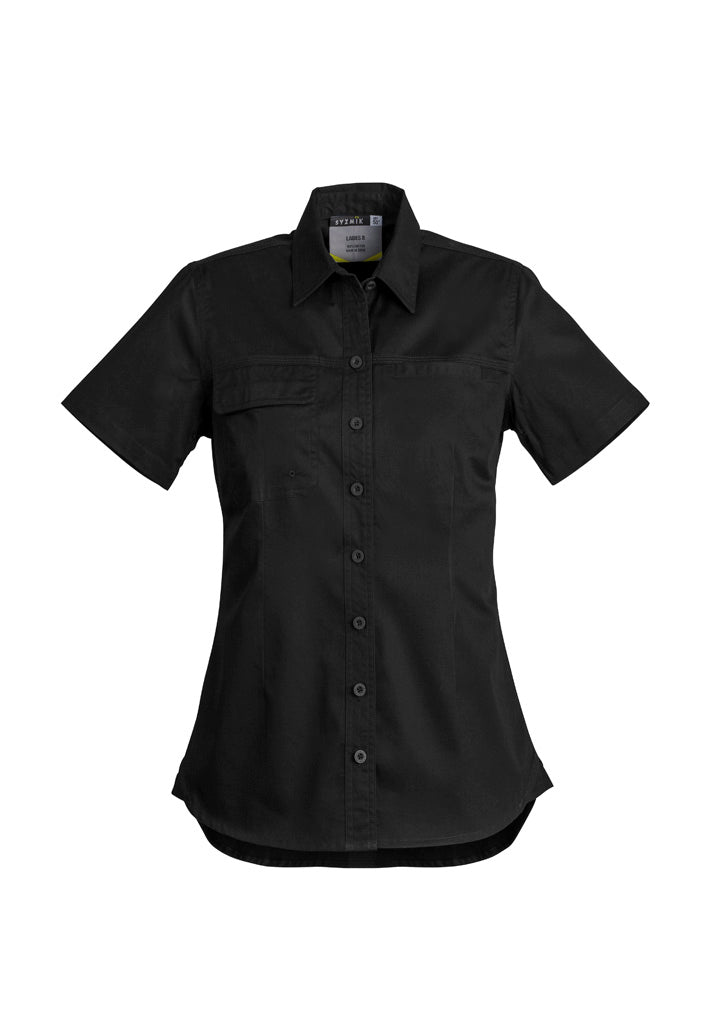 Syzmik Women's Lightweight Tradie Short Sleeve Shirt - Black