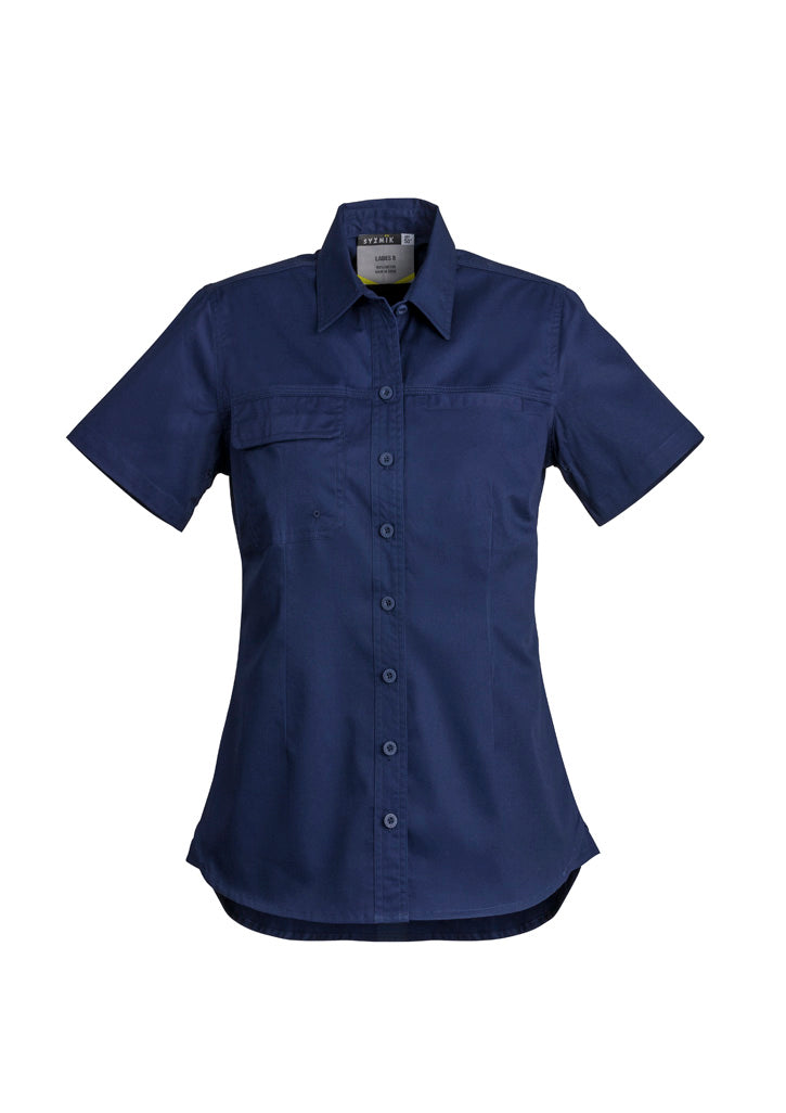 Syzmik Women's Lightweight Tradie Short Sleeve Shirt - Blue