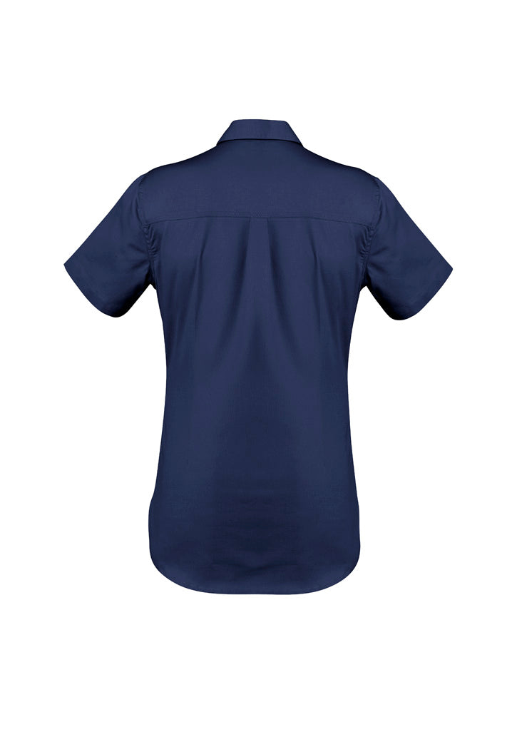 Syzmik Women's Lightweight Tradie Short Sleeve Shirt - Blue