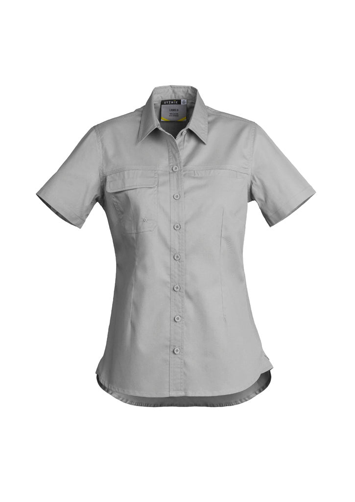 Syzmik Women's Lightweight Tradie Short Sleeve Shirt - Grey