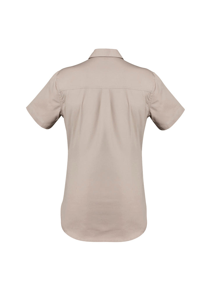 Syzmik Women's Lightweight Tradie Short Sleeve Shirt - Sand