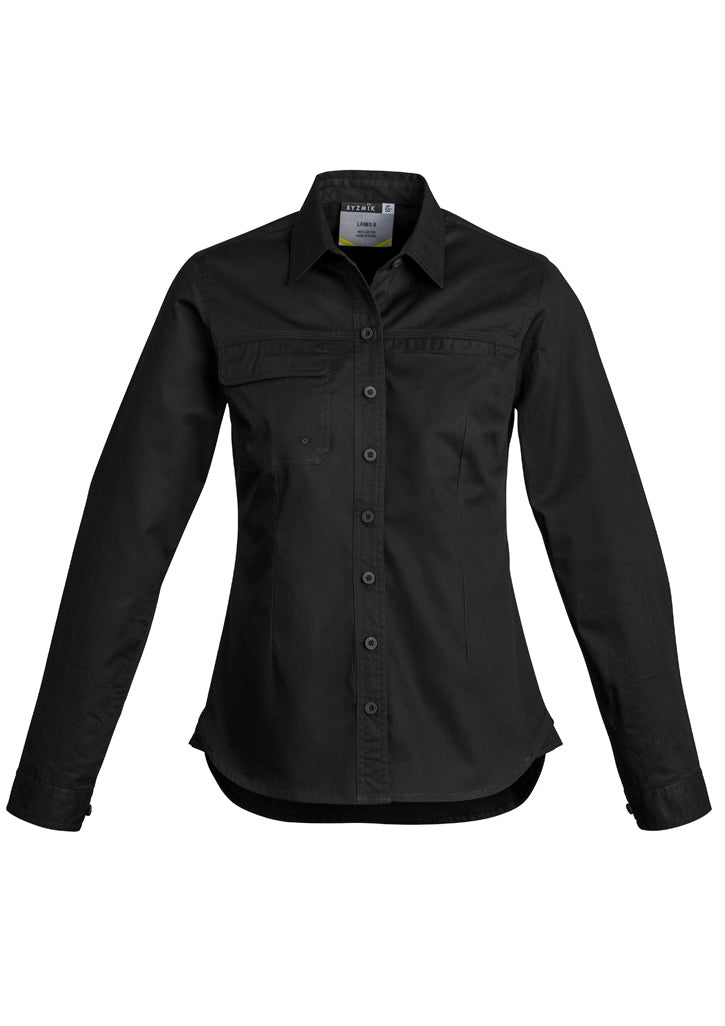 Syzmik Women's Lightweight Tradie Long Sleeve Shirt - Black