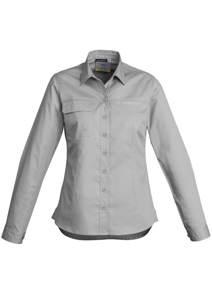 Syzmik Women's Lightweight Tradie Long Sleeve Shirt - Grey