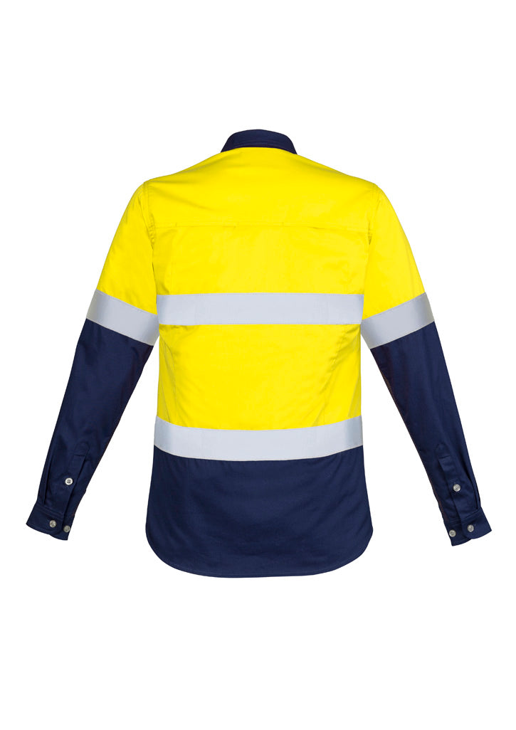 Syzmik Women's Industrial Long Sleeve Shirt - Hoop Taped - Yellow/Navy