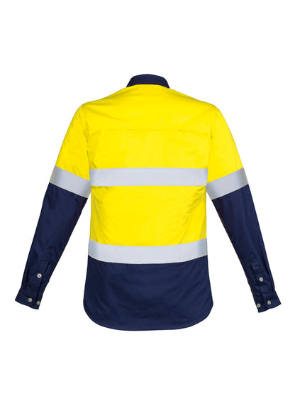 Syzmik Women's Industrial Long Sleeve Shirt - Hoop Taped - Yellow/Navy